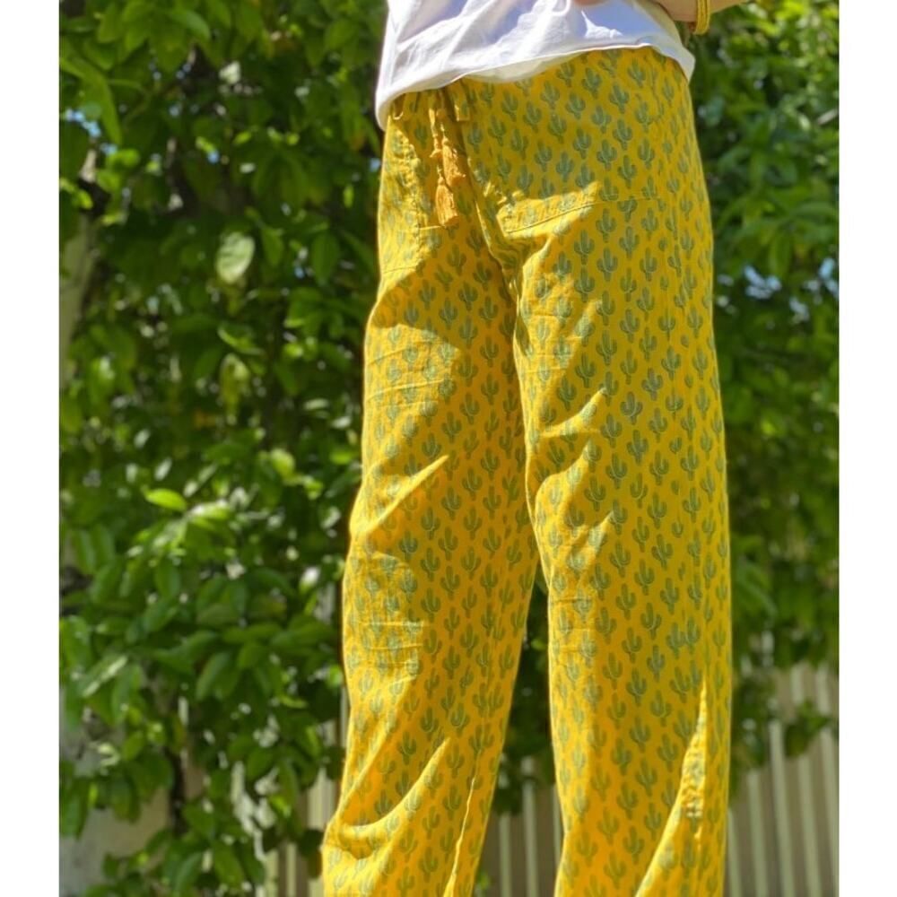 NWT Pax Philomena Marigold Prickly Pax Cactus Lounge Pants Sz. S